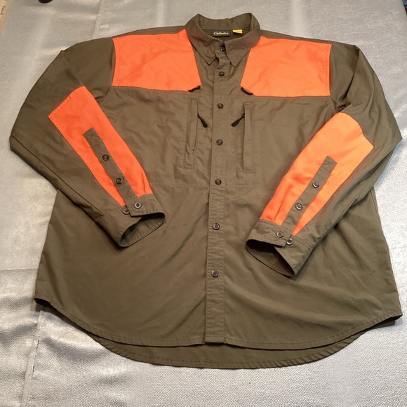 Cabela's Men's Olive and Orange Shirt Jacket - Picture 1 of 12